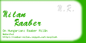 milan raaber business card